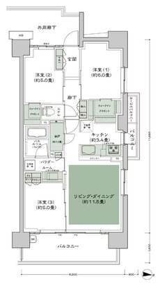 シティハウス小金井公園 間取り D-70C type