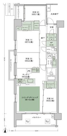 シティハウス小金井公園 間取り C-90B type