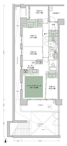 シティハウス小金井公園 間取り C-90Bt type