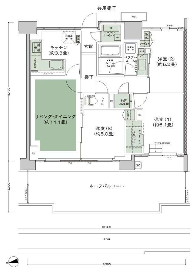 シティハウス小金井公園 間取り A-70G1r type