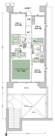 シティハウス小金井公園 間取り E-70Ct type