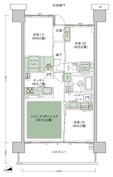 シティハウス小金井公園 間取り A-70D type