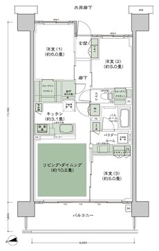 シティハウス小金井公園 間取り A-70D type