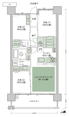 シティハウス小金井公園 間取り A-70C4 type