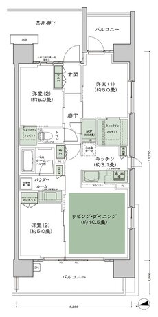 シティハウス小金井公園 間取り A-70C10 type