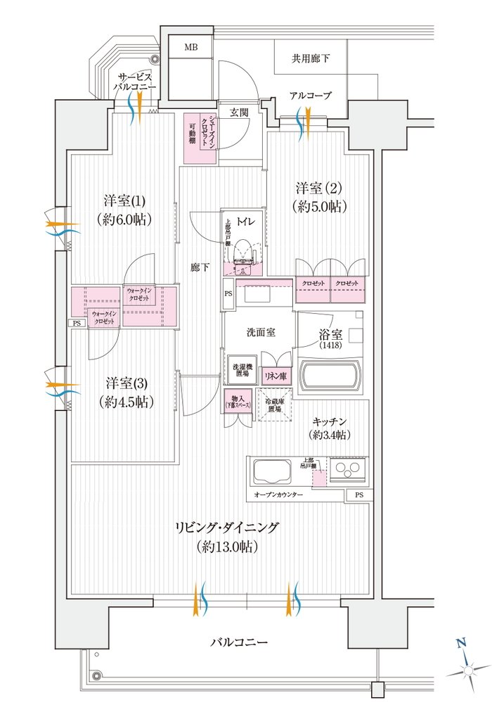 シエリア姫路城 東 間取り A type