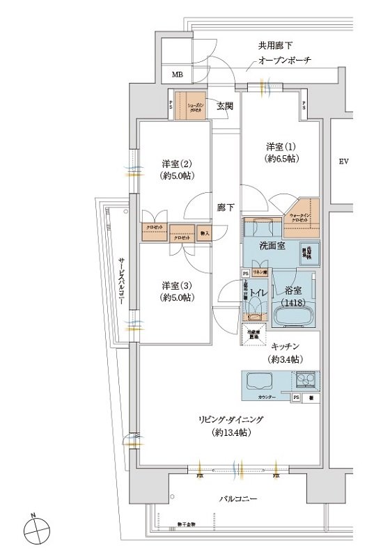 サンメゾン浜松元浜 間取り A type