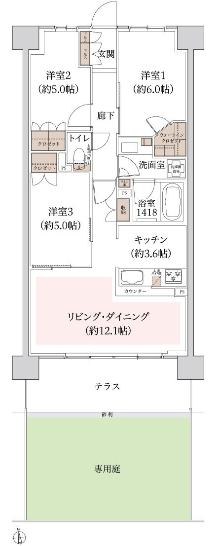 ブランシエラ川口 The Airy Site 間取り Lg type