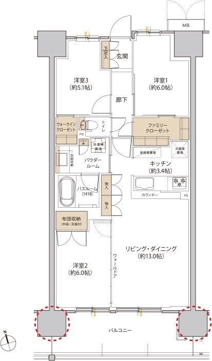 プレミスト郡山StationCross 間取り J type