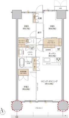 プレミスト郡山StationCross 間取り J type