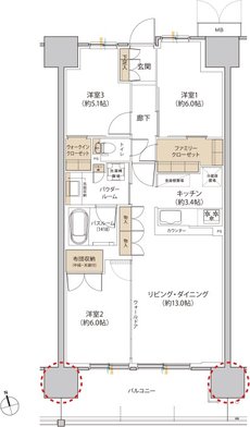 プレミスト郡山StationCross 間取り J type