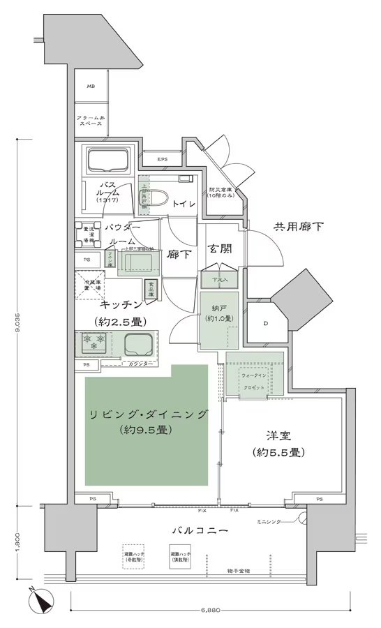 シティハウス武蔵野 間取り G type