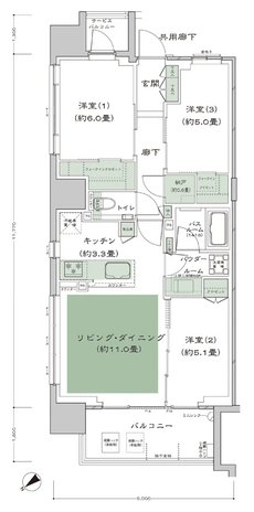 シティハウス武蔵野 間取り A type