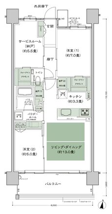 シティハウス堤通雨宮町 間取り F1a-標準 type