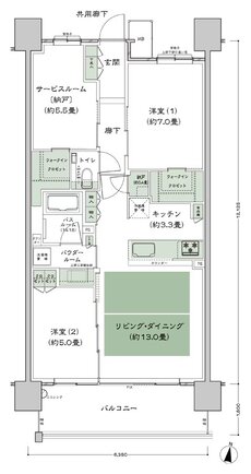 シティハウス堤通雨宮町 間取り L-標準 type