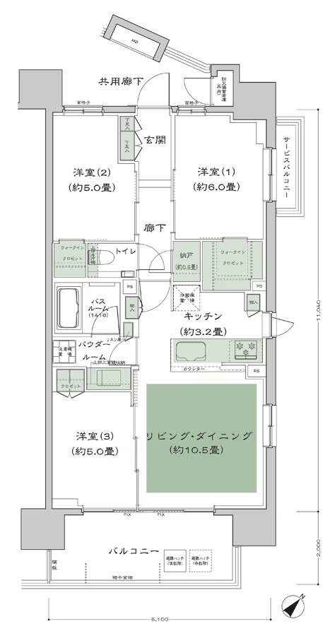 シティハウス池袋 間取り 東池袋_F type