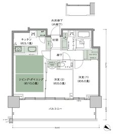 ベイシティタワーズ神戸 WEST 間取り W-55B-標準 type