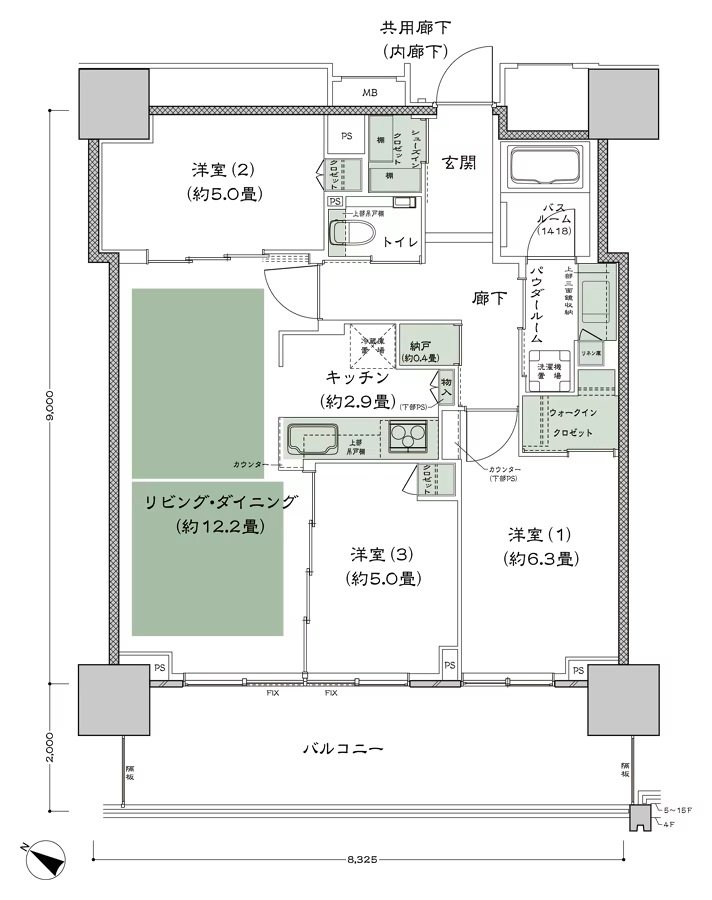 ベイシティタワーズ神戸 WEST 間取り W-70E-標準 type