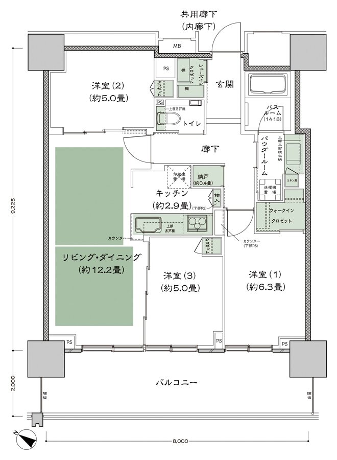 ベイシティタワーズ神戸 WEST 間取り W-70D-標準 type