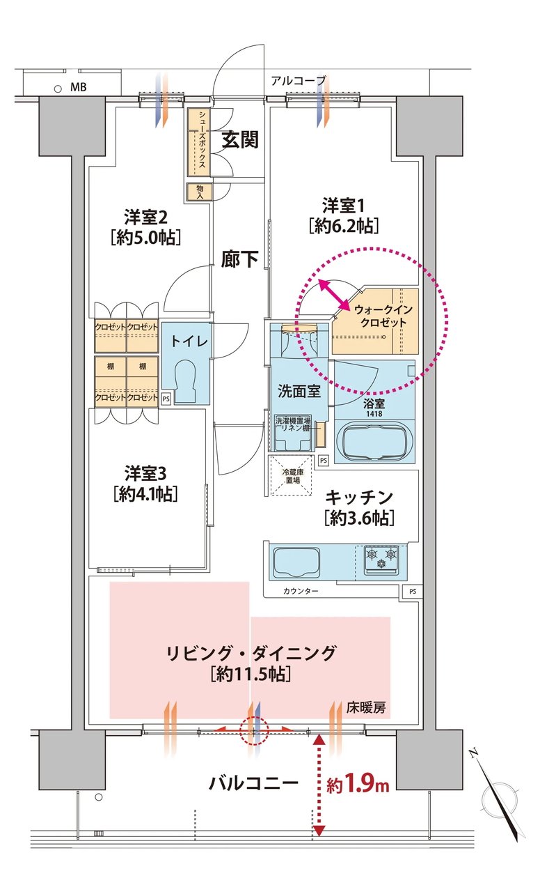 ファーミンスペリオ宝殿駅前 間取り Dタイプ