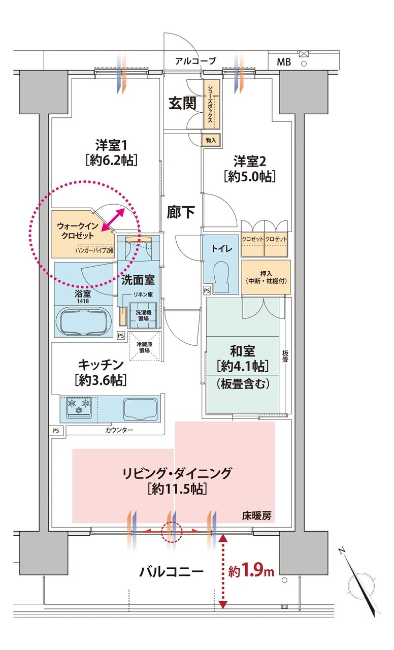 ファーミンスペリオ宝殿駅前 間取り Eタイプ