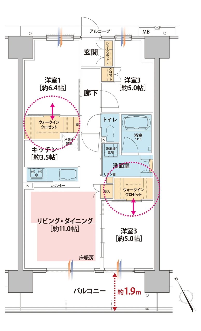 ファーミンスペリオ宝殿駅前 間取り Gタイプ