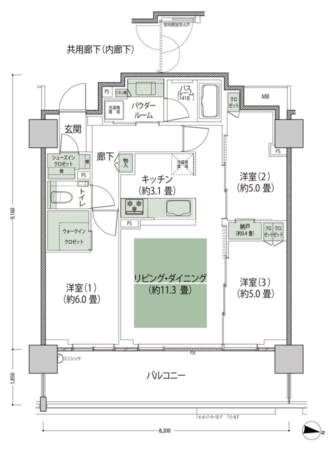シティテラス上杉 間取り F4-標準 type