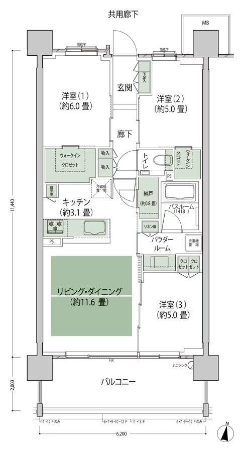 シティテラス上杉 間取り B3-標準 type