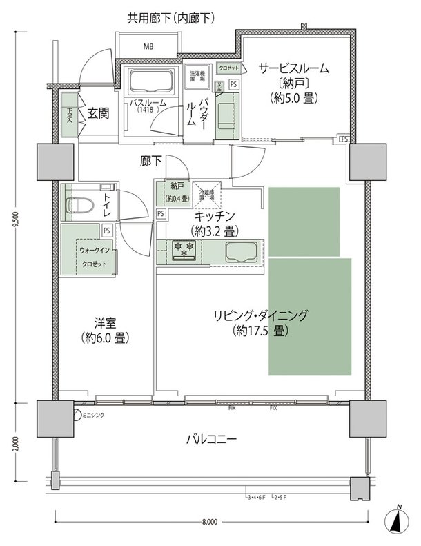 シティテラス上杉 間取り Da-LD拡大 type