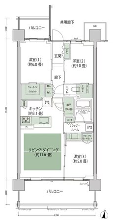 シティテラス上杉 間取り B2-標準 type