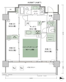 シティテラス上杉 間取り F8'-標準 type