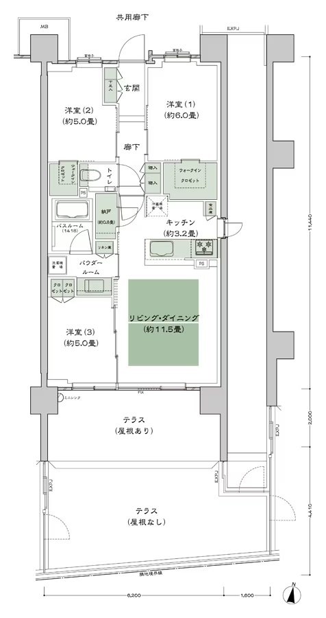 シティテラス上杉 間取り B7t-標準 type