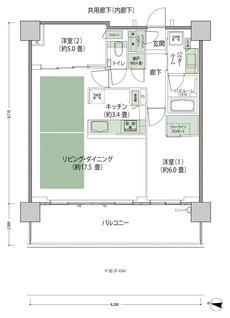 シティテラス上杉 間取り G4-LD拡大 type