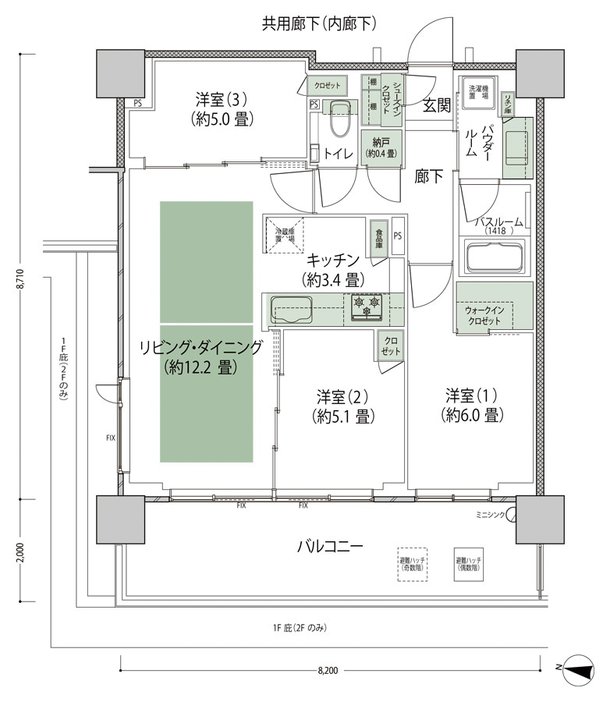 シティテラス上杉 間取り G1-標準 type