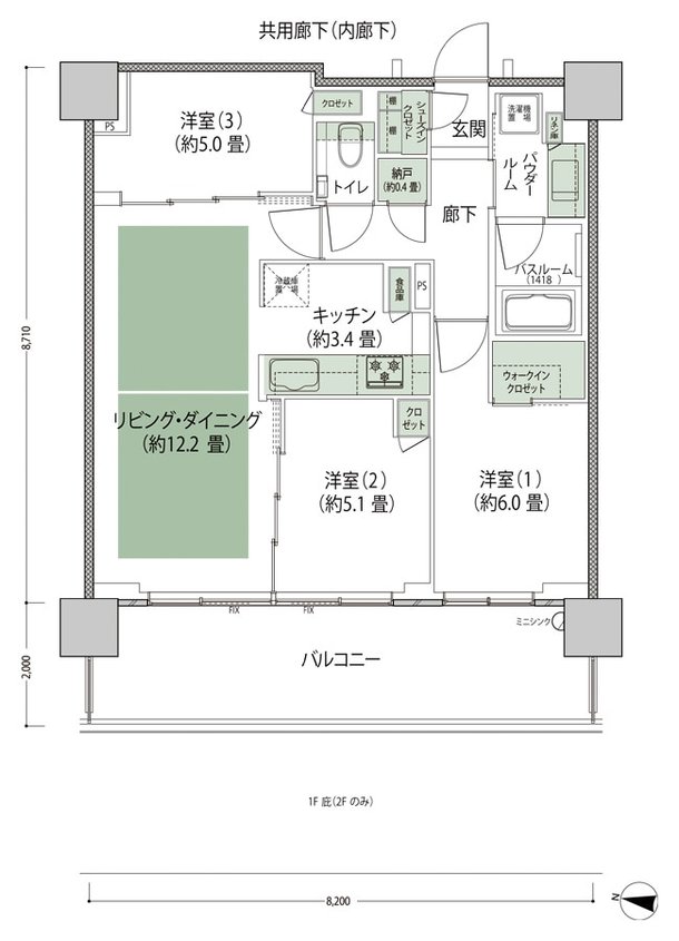 シティテラス上杉 間取り G3-標準 type
