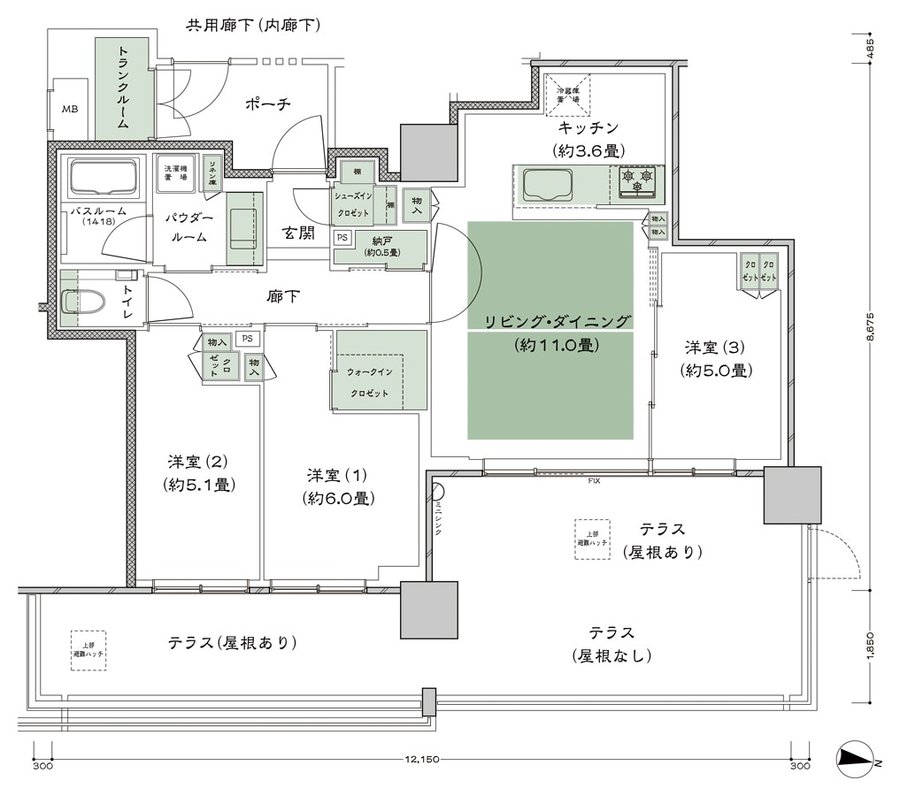 シティテラス上杉 間取り Lt-標準 type