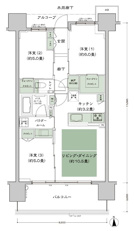 シティテラス谷町四丁目 間取り B2-標準 type