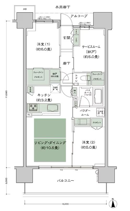 シティテラス谷町四丁目 間取り B3-標準 type