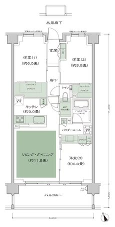シティテラス中野 間取り A-B1.B2.B3 type
