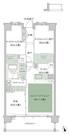 シティテラス中野 間取り A-B'5 type