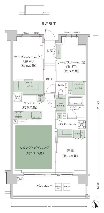 シティテラス中野 間取り A-B4b type