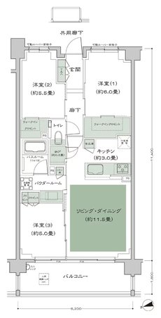 シティテラス中野 間取り D-T1 type