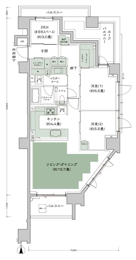 シティテラス文京小石川 間取り A-Mr-標準 type