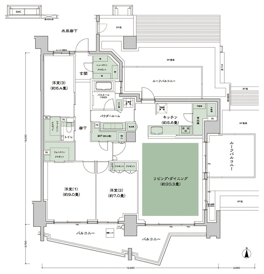 シティテラス文京小石川 間取り A-Qr-標準 type