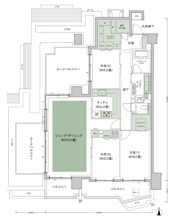 シティテラス文京小石川 間取り A-Rr-標準 type