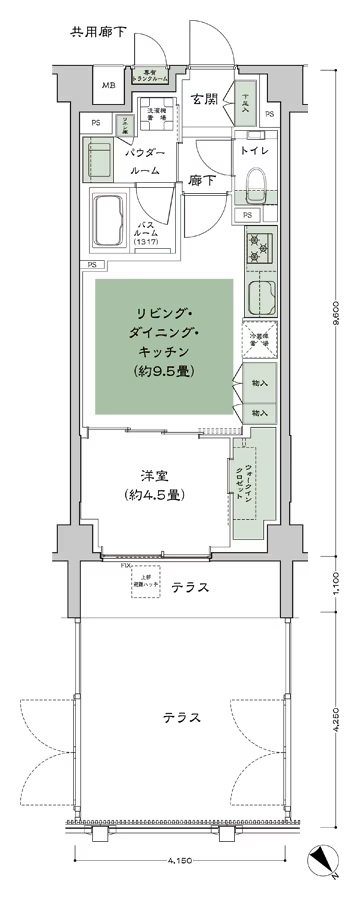 シティテラス文京小石川 間取り B-C1t-標準 type