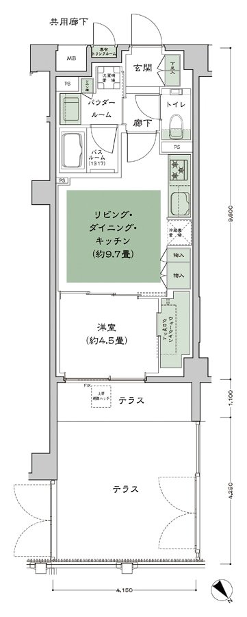 シティテラス文京小石川 間取り B-B1t-標準 type