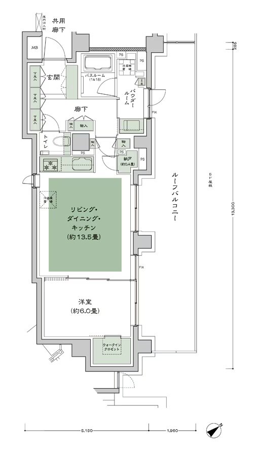 シティテラス文京小石川 間取り B-Lr-標準 type