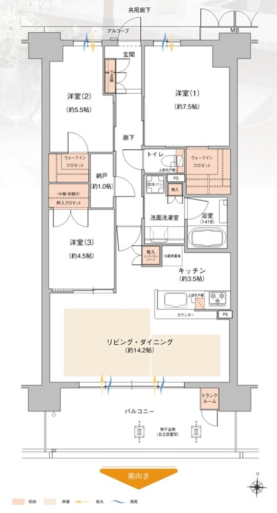 ジオ川西多田 ブライトサイト 間取り B2g type