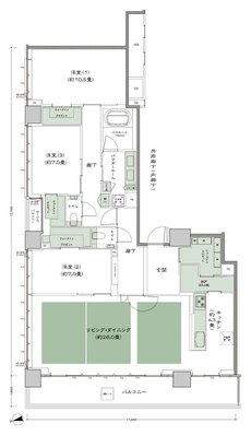 シティタワー天王寺 間取り 140A-標準 type